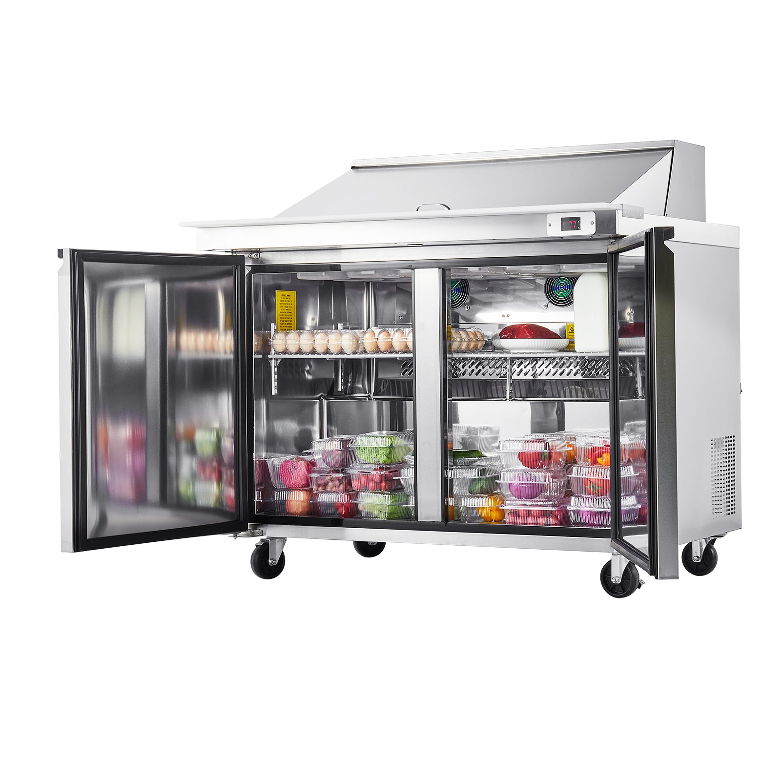 VEVOR Refrigerator Prep Table—Commercial 48