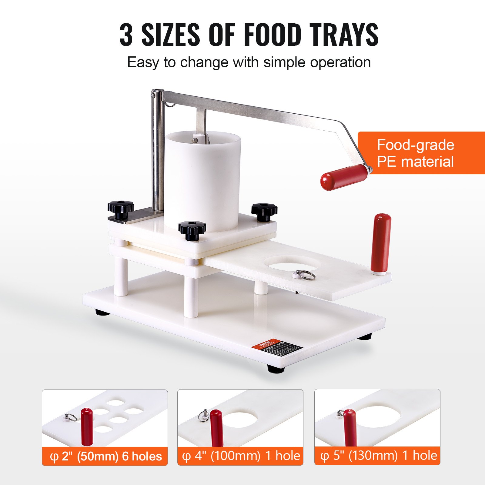 VEVOR Commercial Burger Patty Maker, 3 Convertible Mold(2/4/5-inch ...