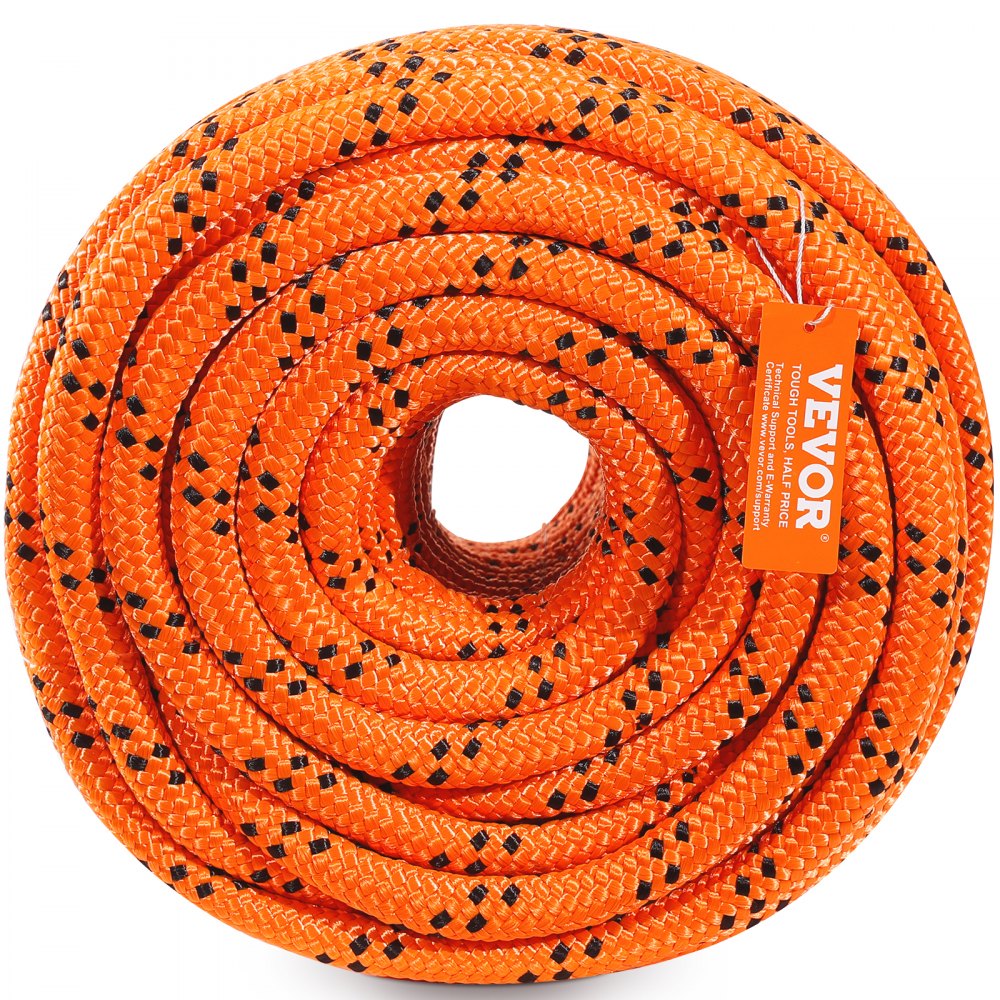 VEVOR Arborist Tree Climbing Rope Double Braid Polyester 1.9 cm (3/4 ...