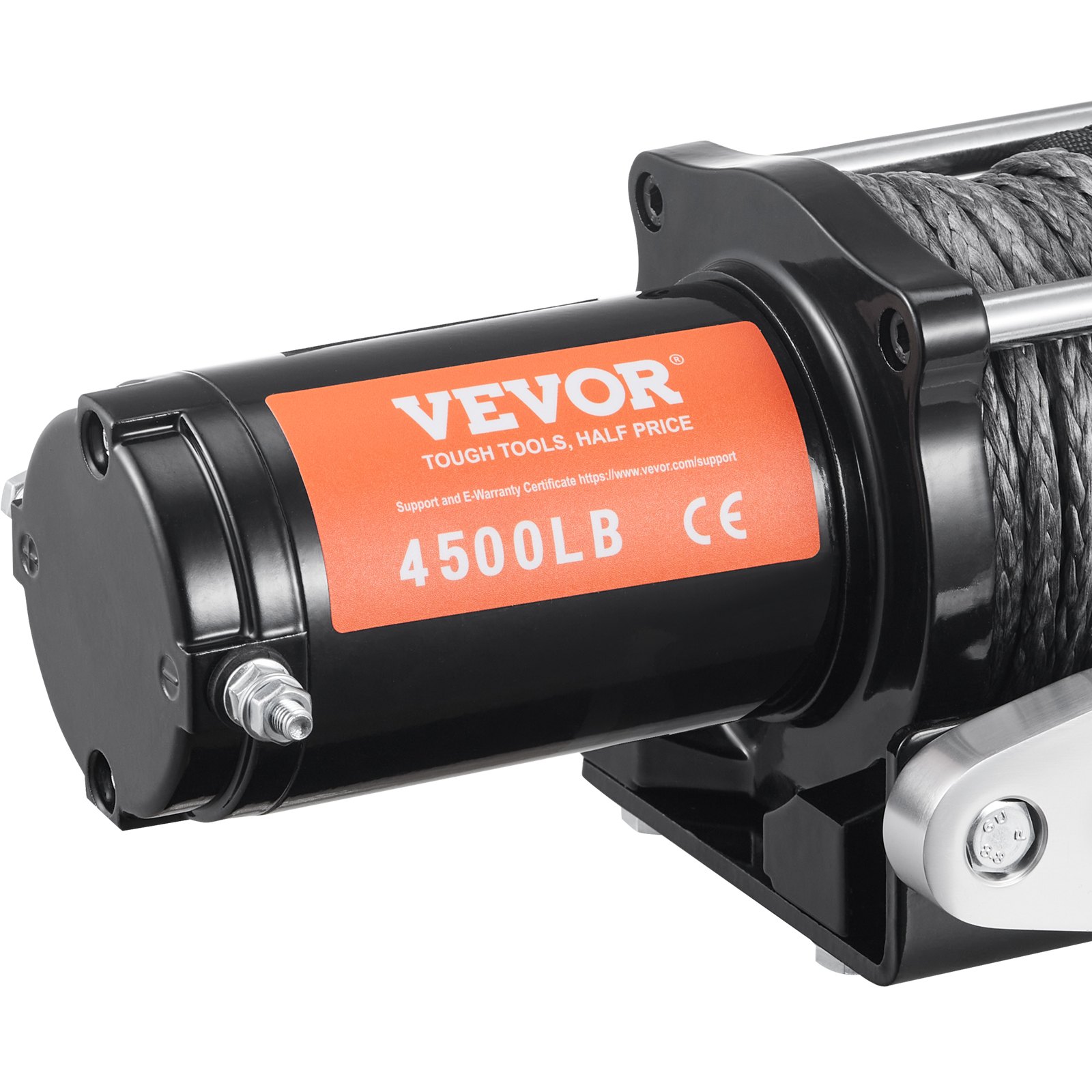 VEVOR Electric Winch, 12V 4500 lb Load Capacity Nylon Rope Winch, IP55 ...