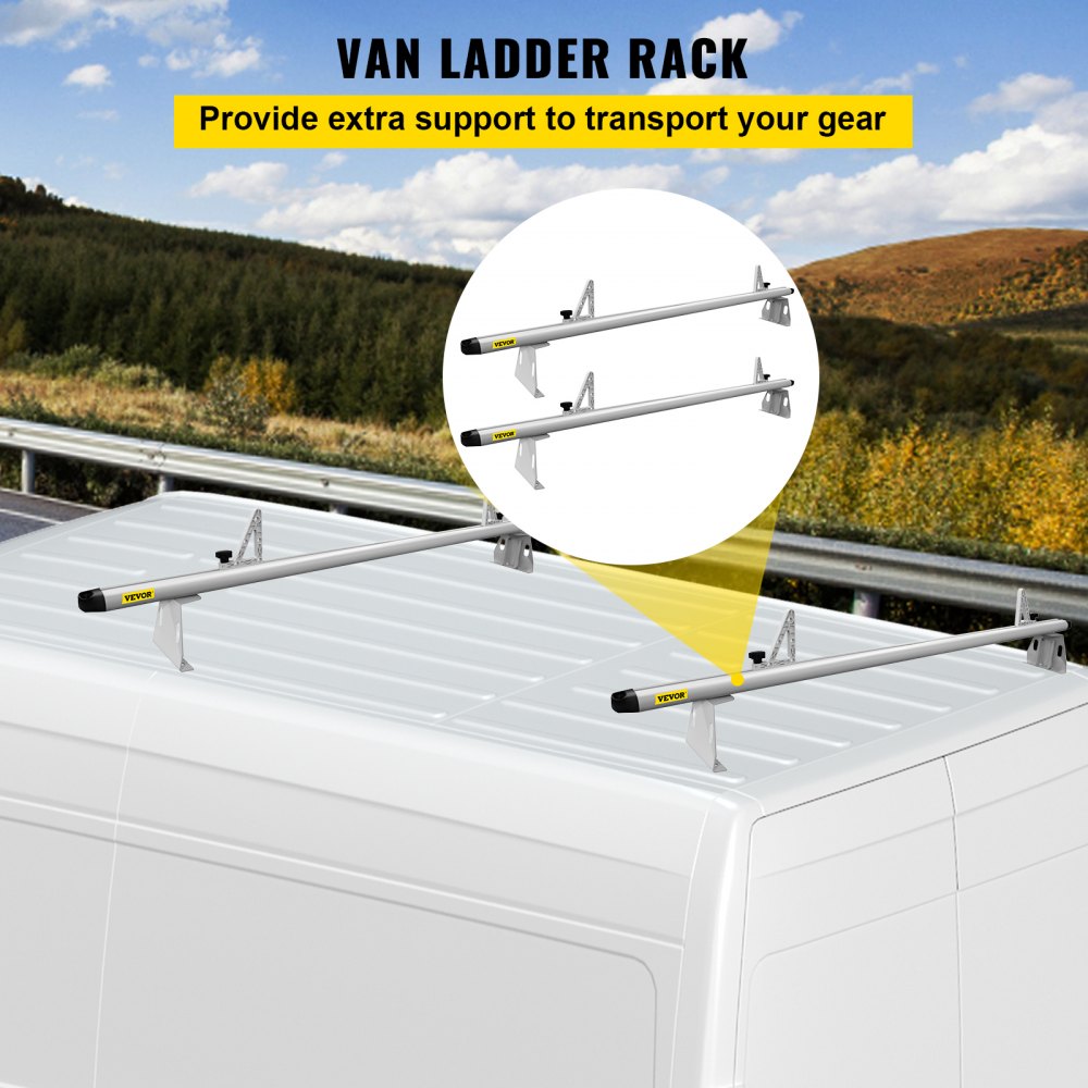 Vever Ladder Rack VEVOR Van Roof Ladder Rack, 2 Bars, 661 LBS Capacity, Heavy Duty ...