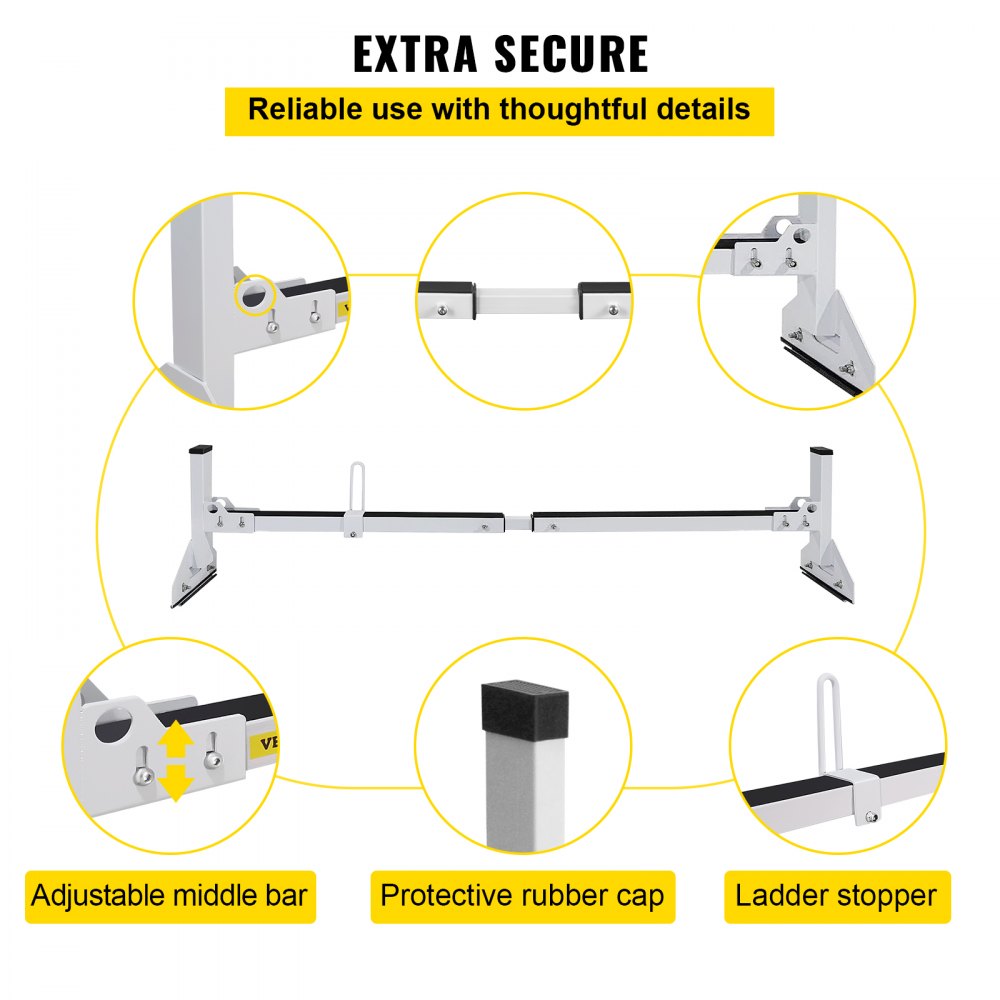 VEVOR Van Roof Ladder Rack, 3 Bars, 661 LBS Capacity, 46.9