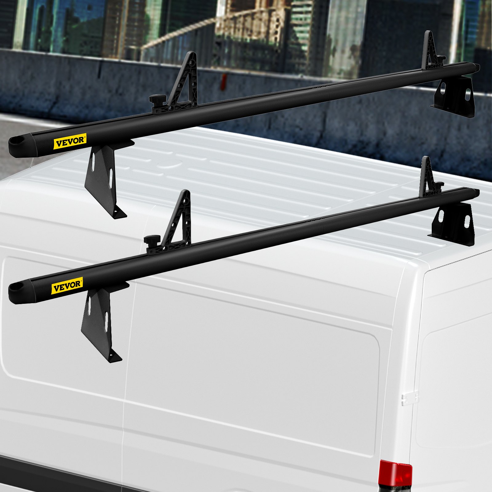 Ladder Roud Bar VEVOR Van Roof Ladder Rack, 2 Bars, 661 LBS Capacity, Heavy Duty ...