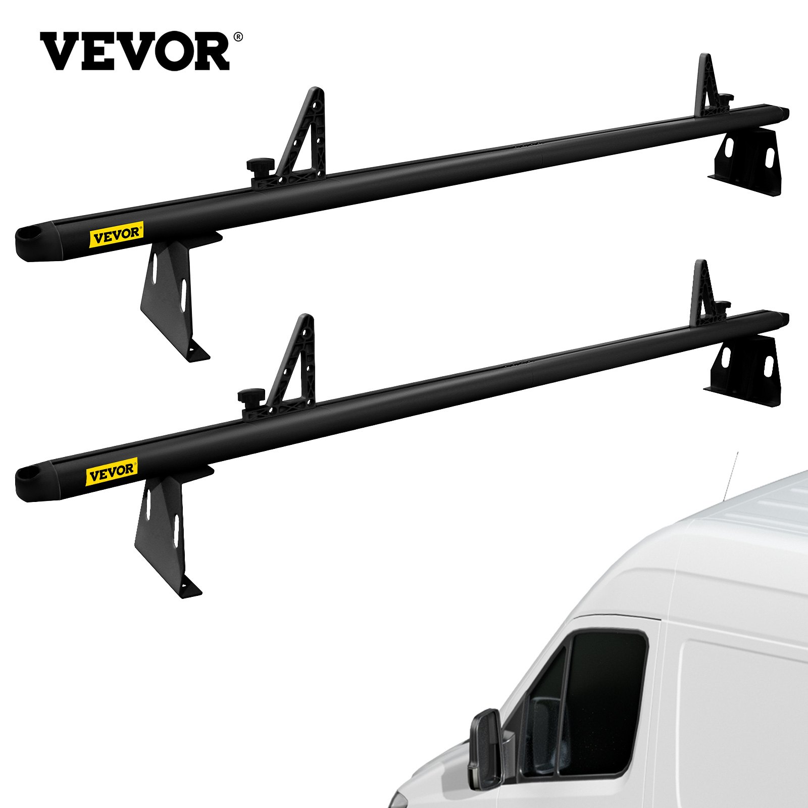 VEVOR Van Roof Ladder Rack, 2 Bars, 661 LBS Capacity, Heavy Duty