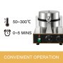 Commercial Waffle Maker, 4PCS Round Waffle Baker Machine,1750W Non-Stick Stainless Steel Belgian Waffle Iron with Temperature and Time Control, for Restaurant Bakery Snack Bar Family