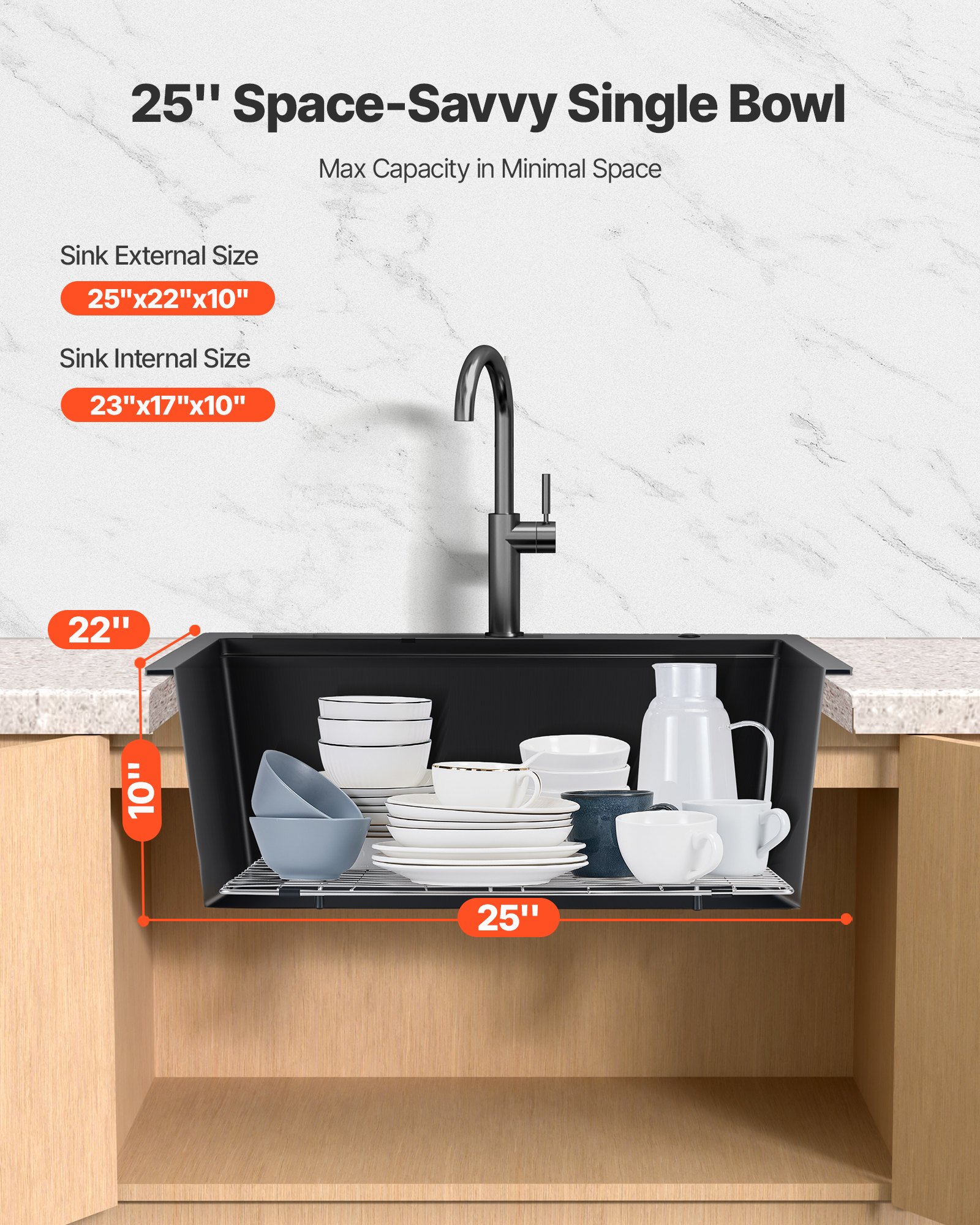 VEVOR Granite Kitchen Sink – Durable, Deep & Stylish Basin