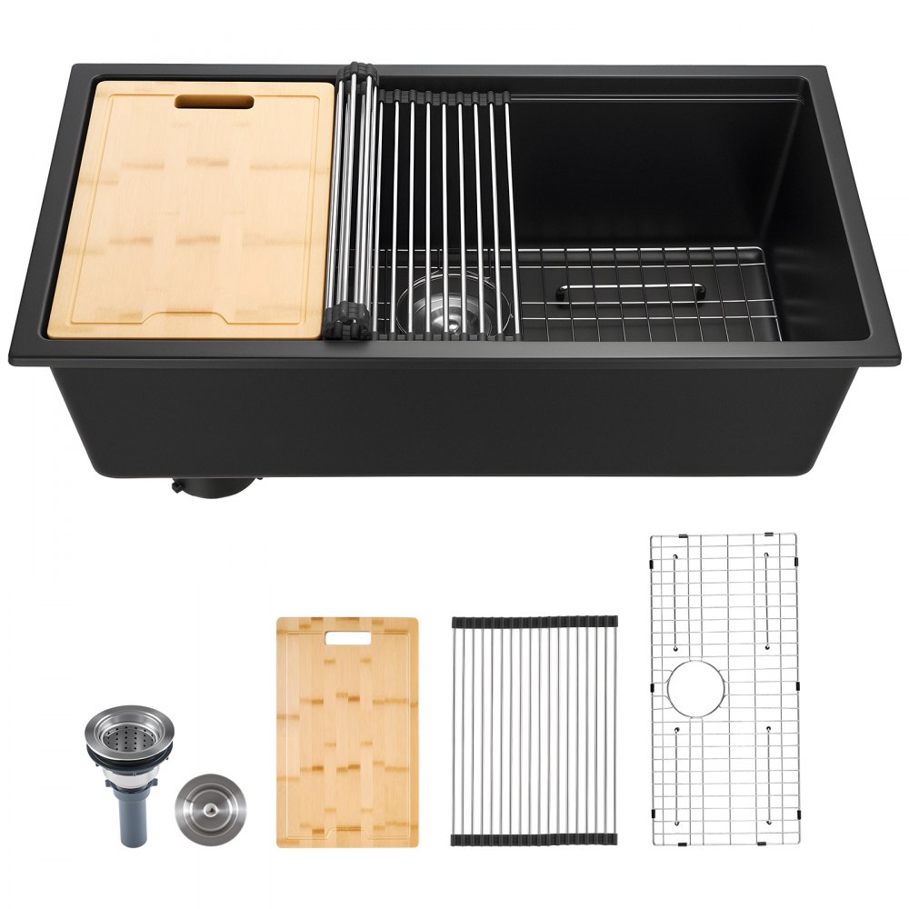 VEVOR RV Farmhouse Sink – 33 x 19 x 10 Inch, 10mm, 31x17 In.