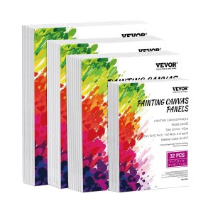 VEVOR Canvas Panels for Painting – 5x7-11x14, 32 Pack White