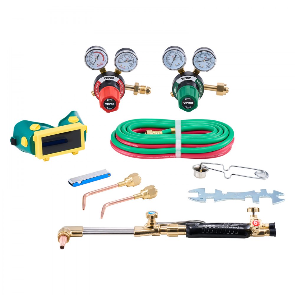 VEVOR Oxygen Acetylene Torch Kit - 12PCS, 177 Inch Hose Set