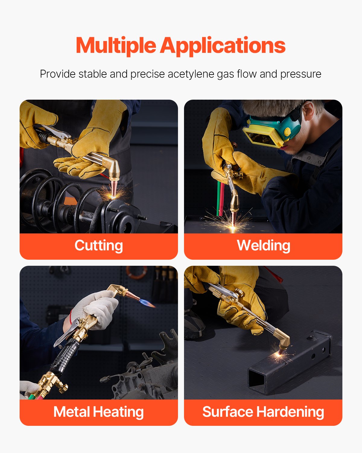 VEVOR Oxygen Acetylene Torch Kit, Gas Welding Cutting Torch Kit, 12PCS ...