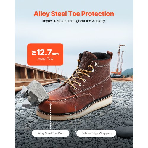 Steel Toe Work Boots US Size 11 Waterproof Moc Toe for Men Slip ...