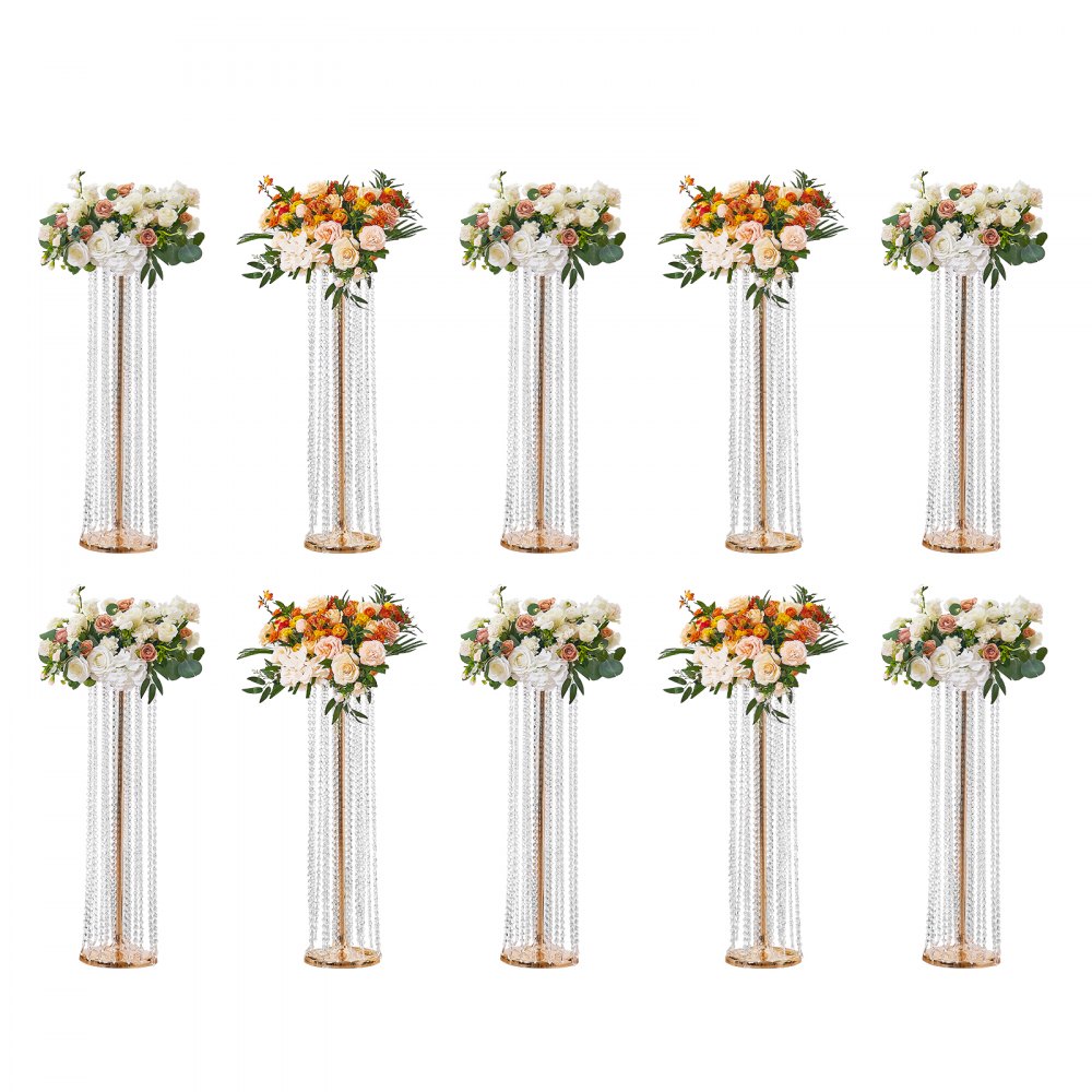 VEVOR 10PCS 35.43inchTall Crystal Wedding Flowers Stand, Luxurious ...