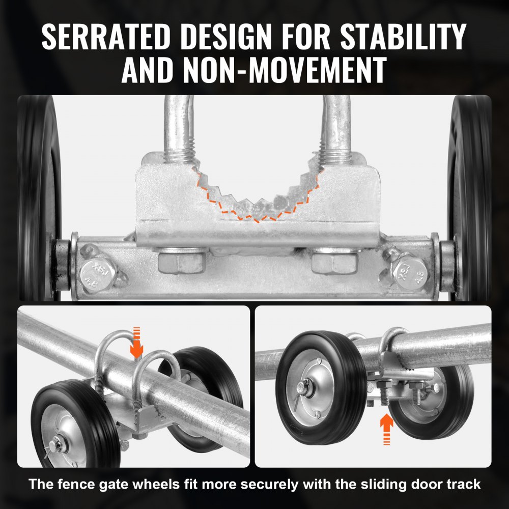 VEVOR Sliding Gate Kit, 6” Rolling Gate Hardware Kit, Universal ...