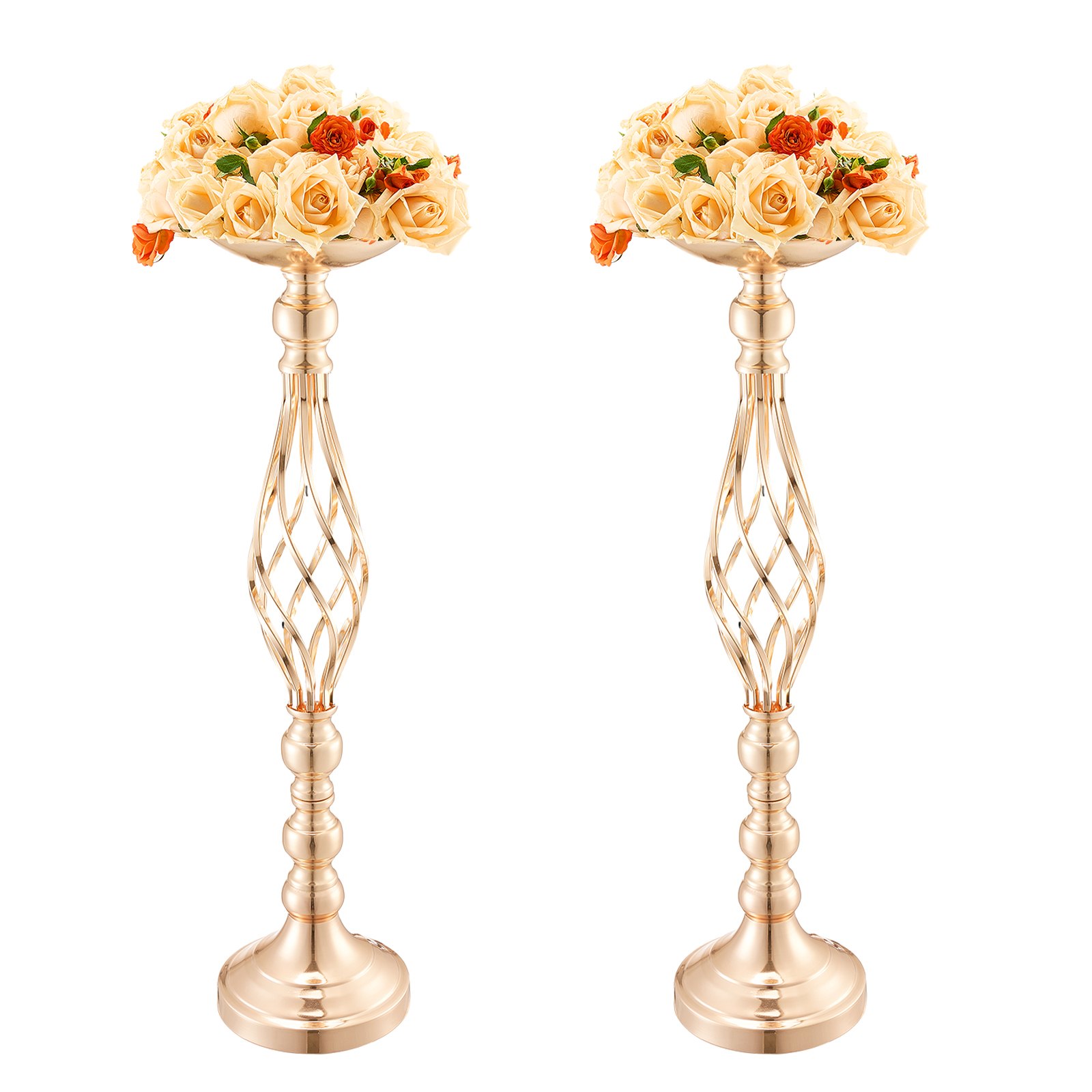 VEVOR 20PCS 58cm/22.83” Wedding Flower Vase Metal Gold Floral Stand for Table