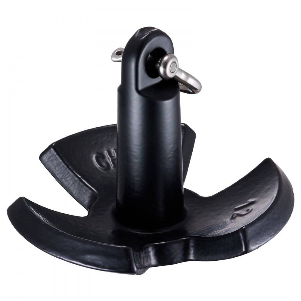 VEVOR River Anchor, 12 LBS Boat Anchor Cast Iron Black Vinyl-Coated ...