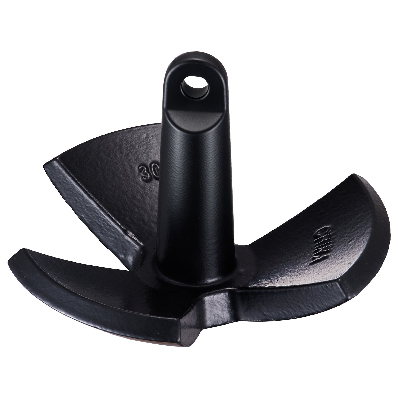 VEVOR River Anchor, 30 LBS Boat Anchor Cast Iron Black VinylCoated