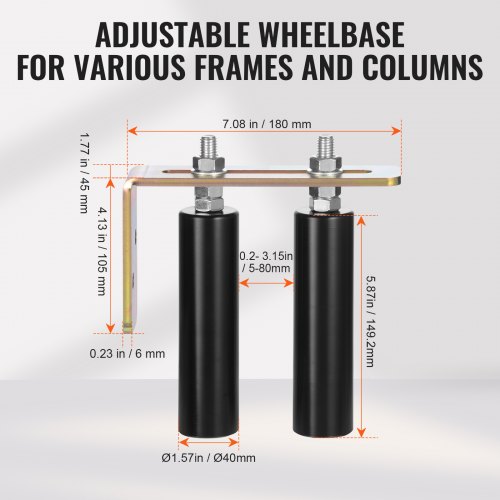 VEVOR Sliding Gate Kit, 6 In. Rolling Gate Hardware Kit With L-Bracket, Universal Adjustable Sliding Gate Rollers, Black HMDXLHSKDJZJ0Y2M7V0 - The Home Depot