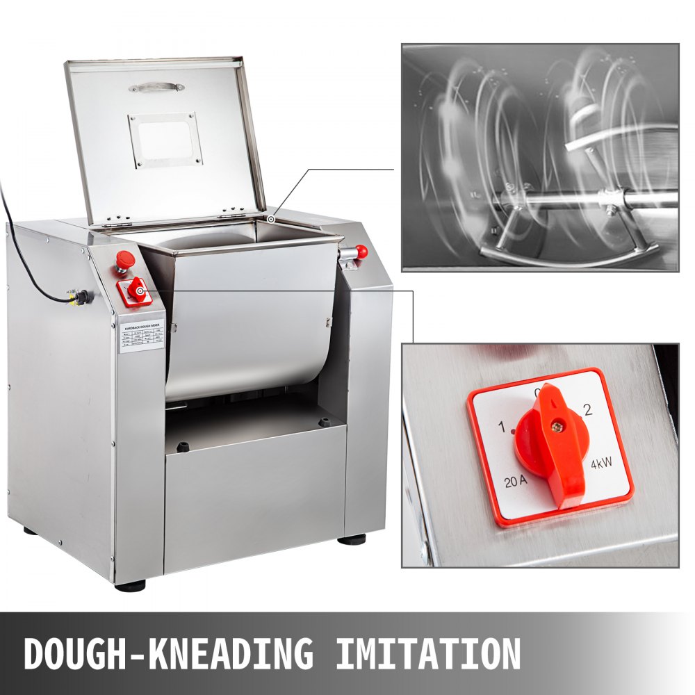 VEVOR Commercial Dough Mixer, 25 KG Kneading Capacity, Flour Mixer