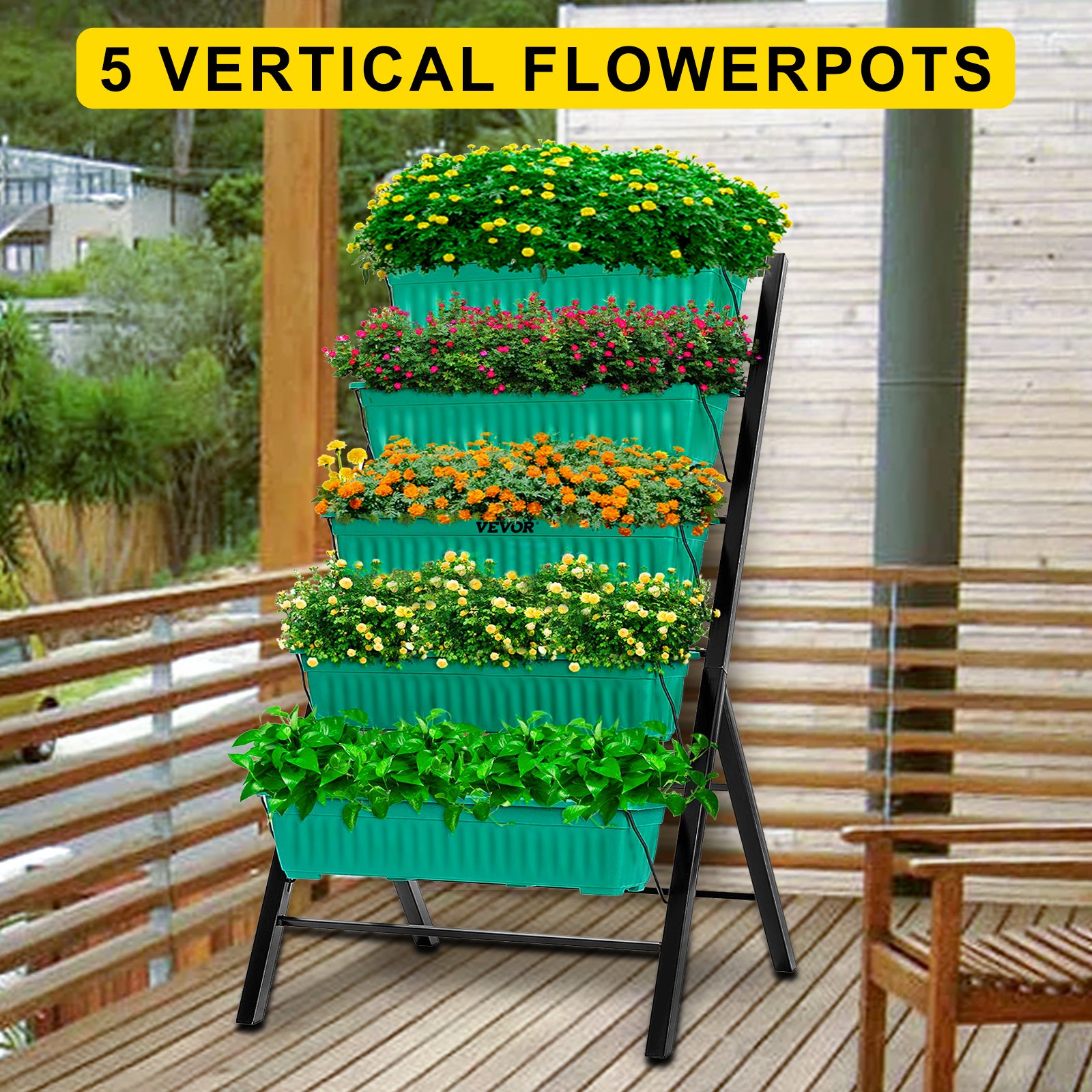VEVOR Vertical Garden Planter 4 Feet Vertical Planters Outdoor with 5