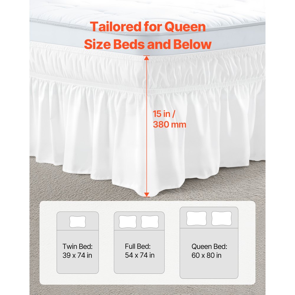 VEVOR Elastic Dust Ruffle Queen – 15
