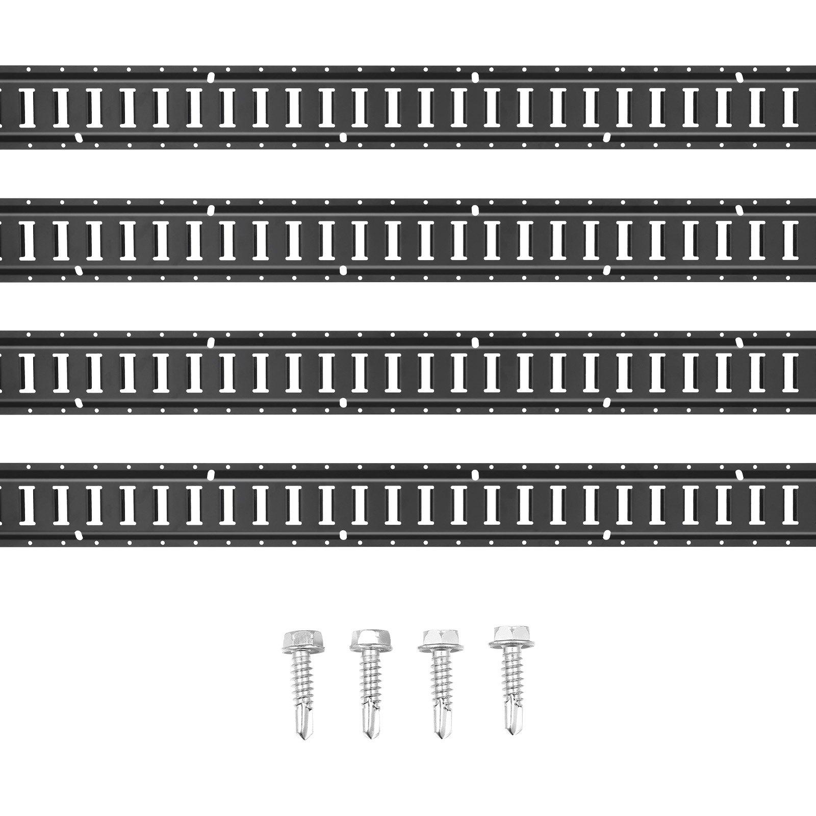Rail Small Format Panel VEVOR E Track Tie Down Rail Kit, 5' Steel Rails, 4 Pack, Secure Cargo ...
