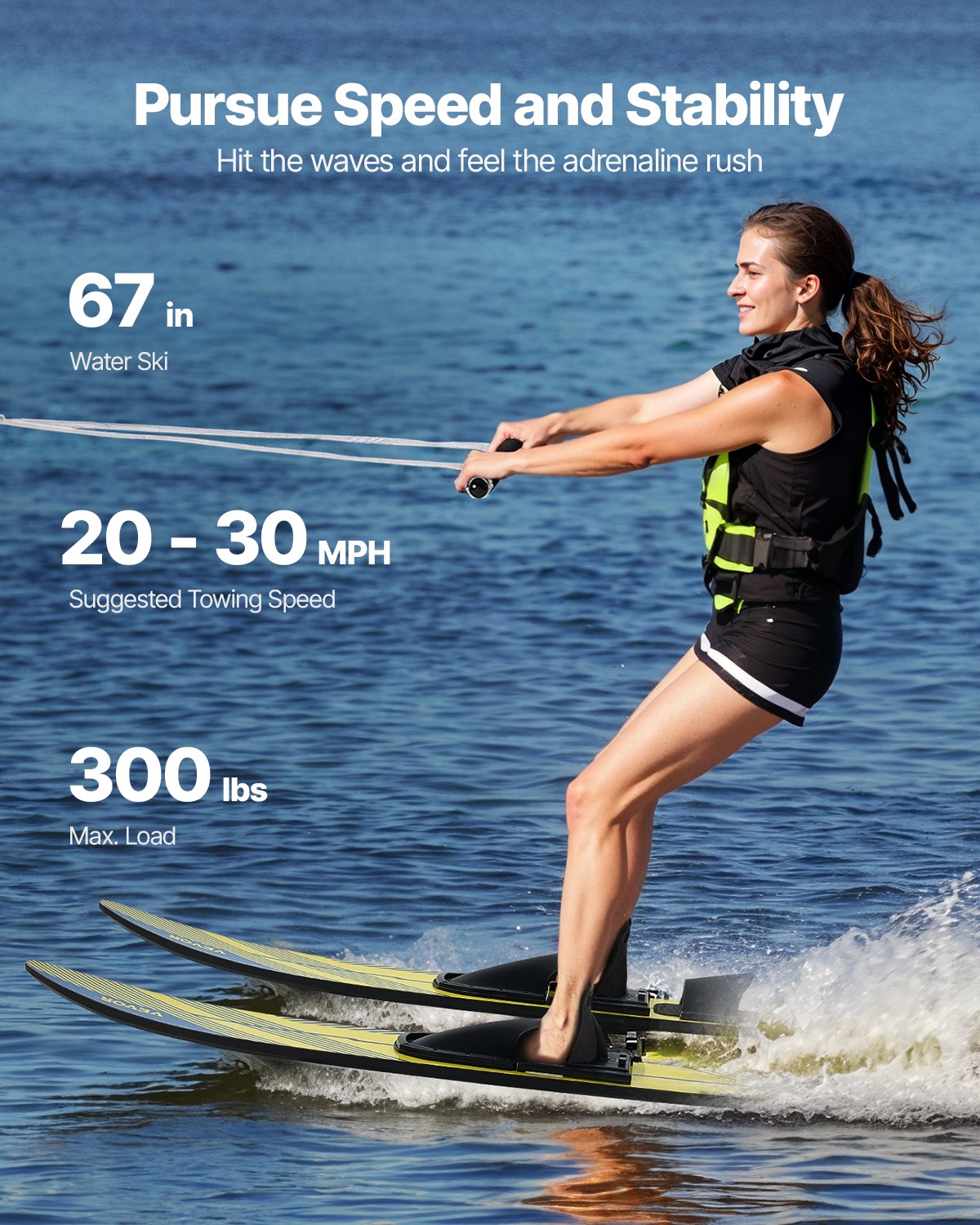 Water Ski Ride VEVOR Adult Water Skis – 67