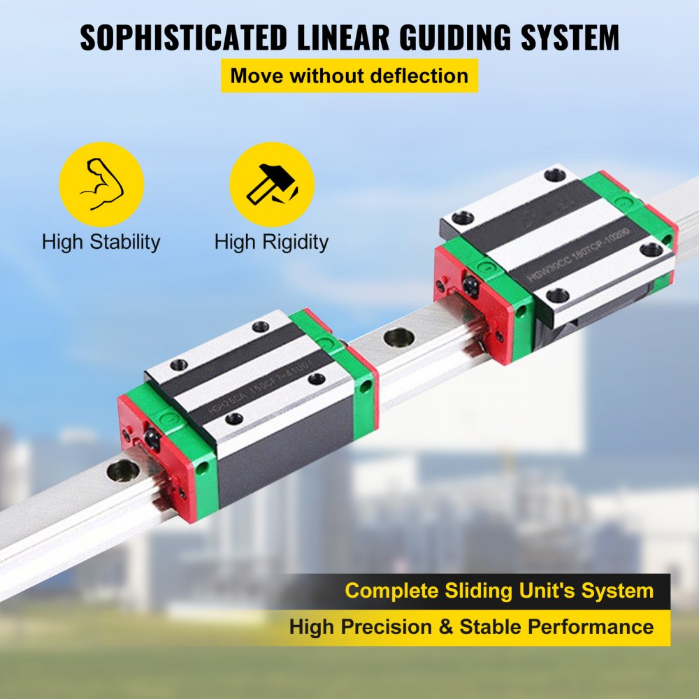Vee Linear Guide Rails VEVOR Linear Rail 15-300mm 2X Linear Guideway Rail 4X Square Type ...