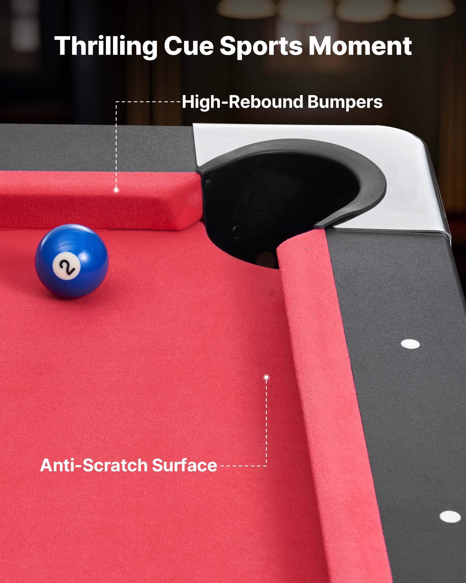 VEVOR Pool Table, 6 ft Portable Billiards Tables, Adjustable Feet ...