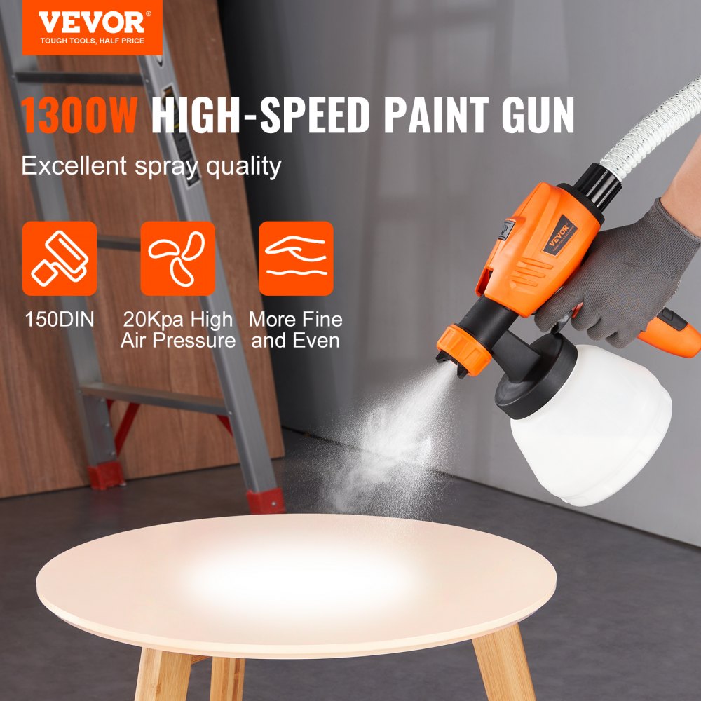 VEVOR Paint Sprayer 1300W Electric Spray Paint Gun with Air Hose