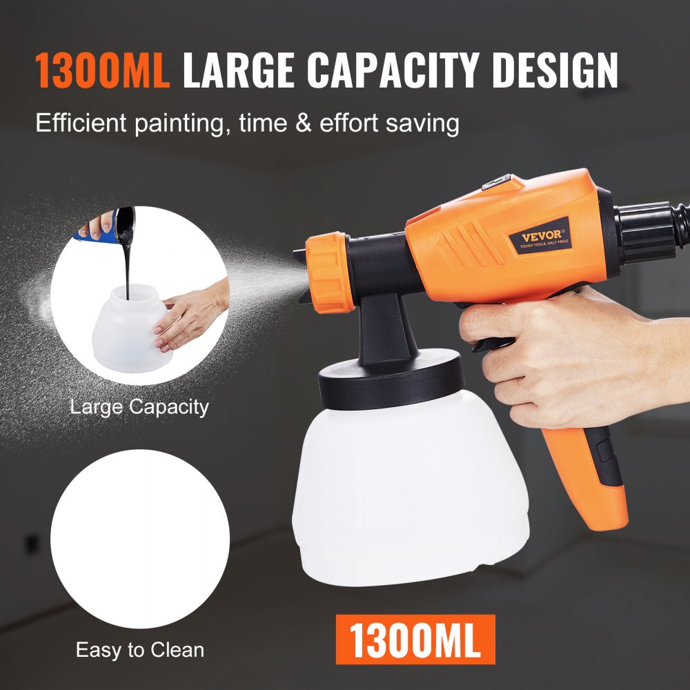 Paint Sprayer Gun1000W High Power Electric Spray Paint Gun Easy To Clean For Furniture House Painting Interior Home DIY Cabinets Fence Walls Door Garden Chairs Painting4 Nozzles And 3 Patterns