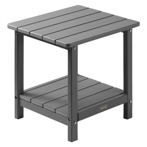 VEVOR Outside End Table – 2 Tier, 17.72 x 14.96 x 17.32 Inch