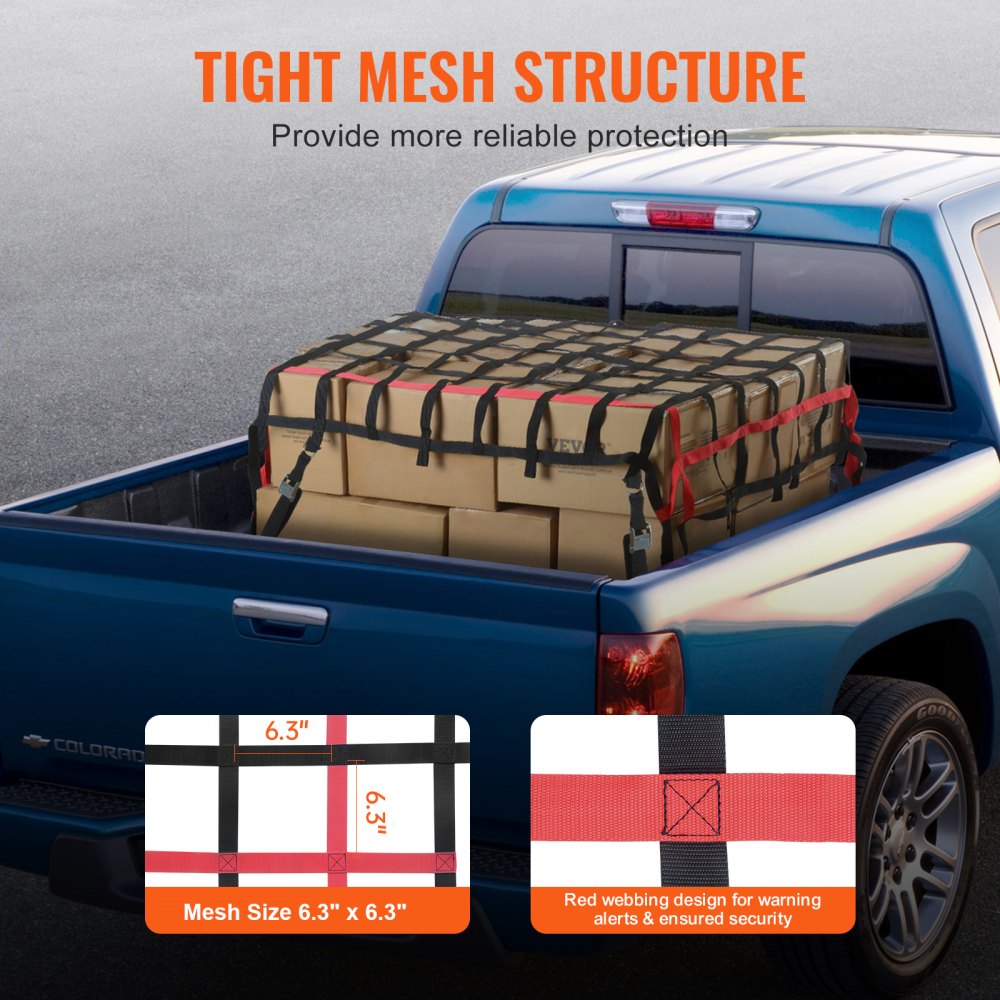 VEVOR Truck Bed Cargo Net – Adjustable & Durable Security