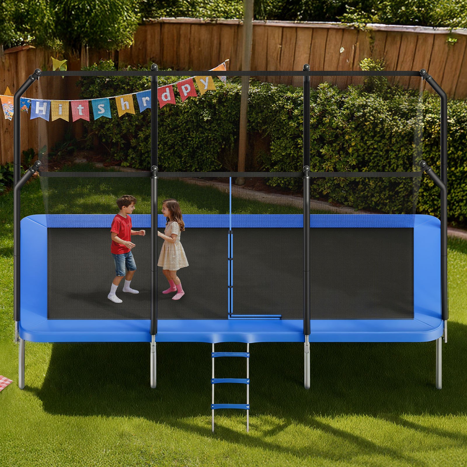 VEVOR Outdoor Trampoline, 8 x 14FT Rectangle Trampoline, ASTM Approved ...