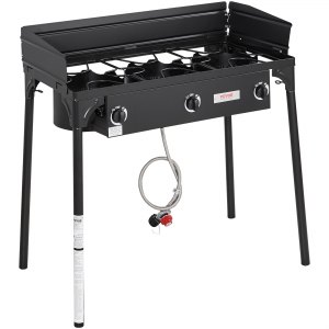 VEVOR Triple Burner Outdoor Camping Stove, 90,000-BTU Camping Modular ...