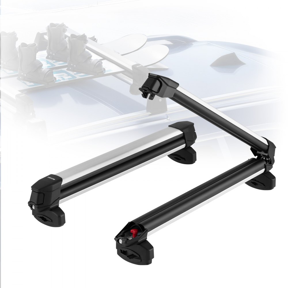 Ski Boards Roo Rack VEVOR Roof Rack For Ski And Snowboard – 2 PCS Aluminum