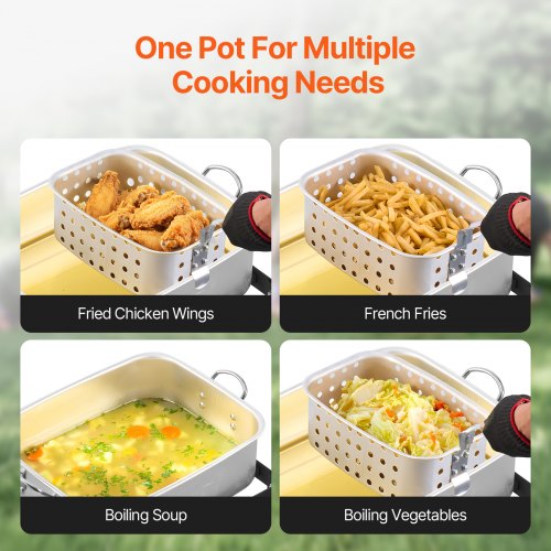 18QT Outdoor Propane Deep Fryer Kit – Aluminum Fish & Wing Fryer With 2 Baskets