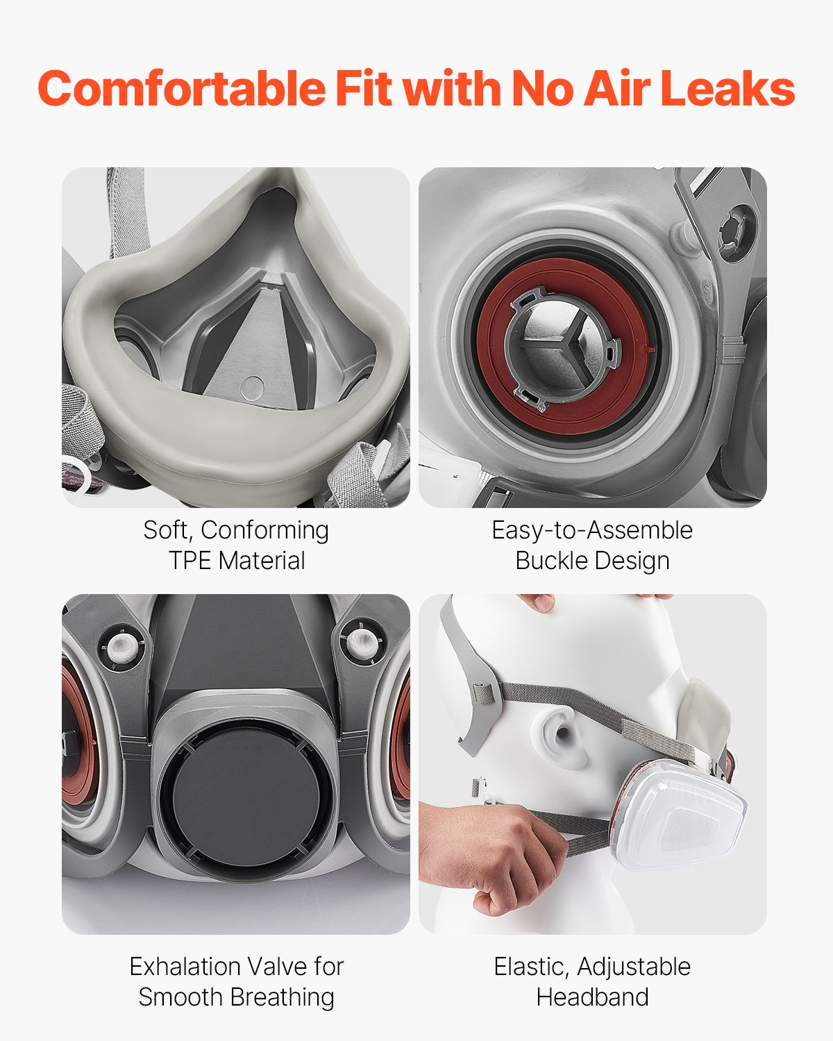 Mask Shell Insert VEVOR Half Respirator Mask – Dual Filters, 12 KN95 Inserts