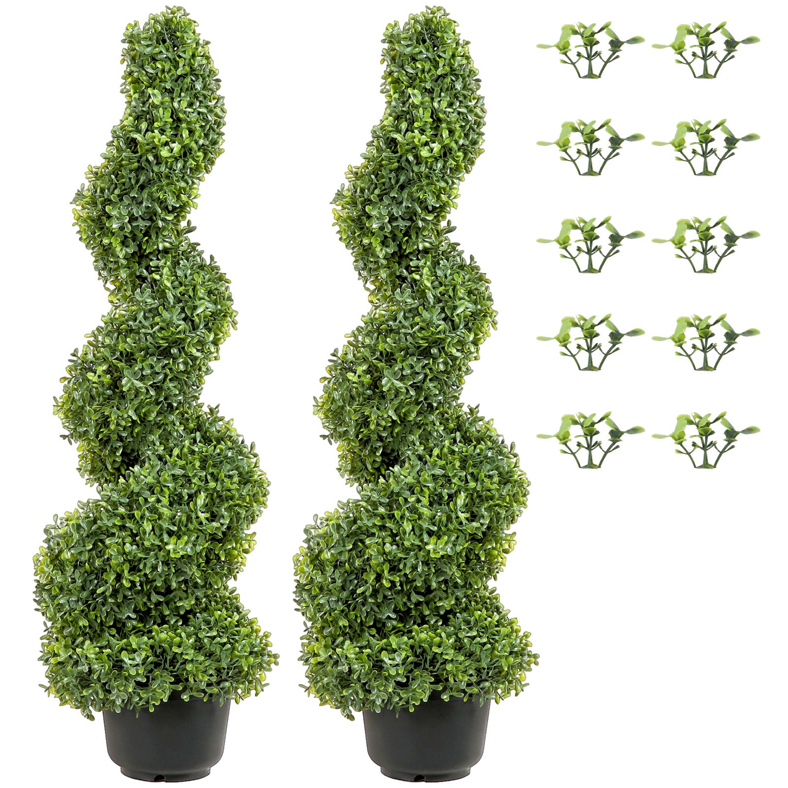 VEVOR Artificial Topiaries Boxwood Trees, 10cm Tall (2 Pieces) Faux