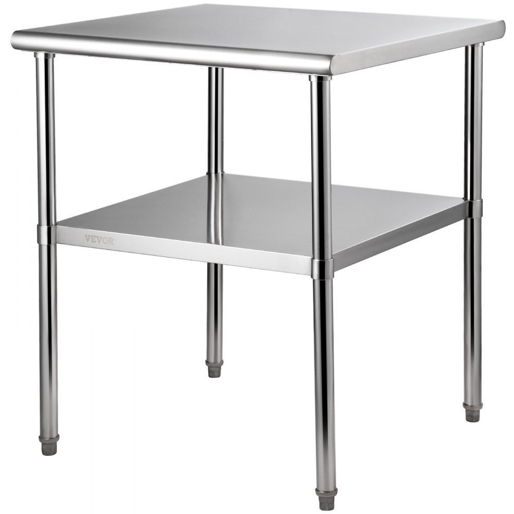 VEVOR Stainless Steel Prep Table, 30 x 30 x 36 Inch, 800lbs Load