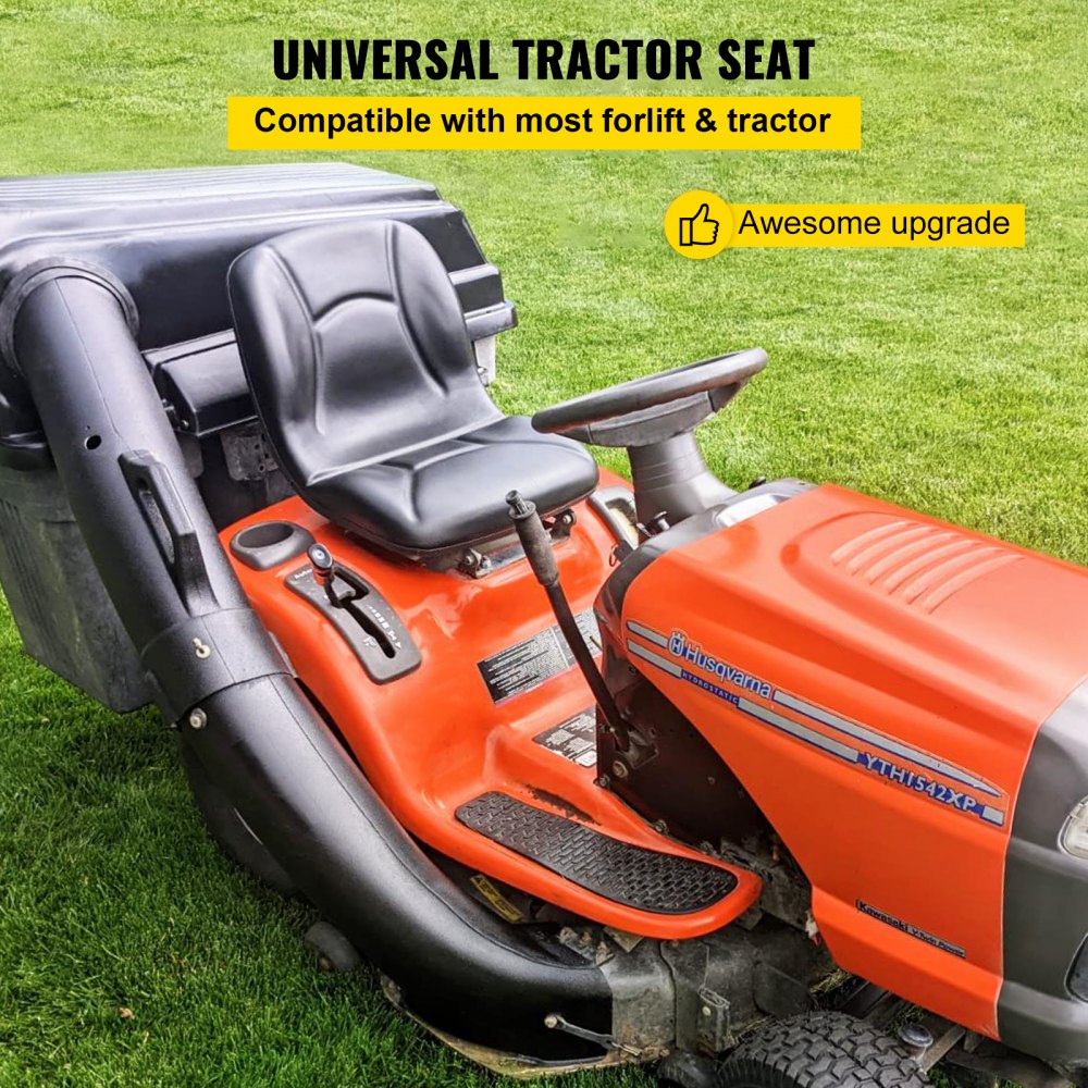 VEVOR Universal Kubota Seat Replacement, Compact High Back Tractor Seat