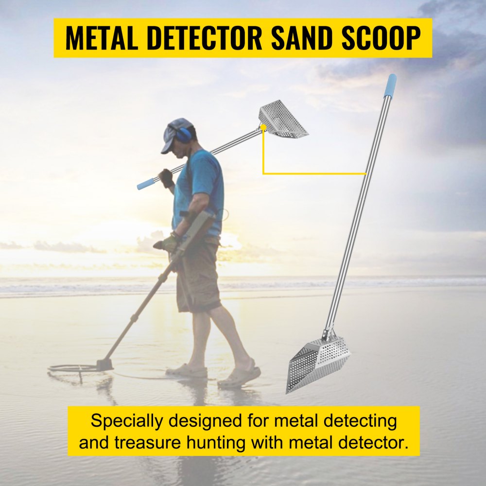 VEVOR Metal Detector Sand Scoop, Stainless Steel Metal Detecting Beach ...