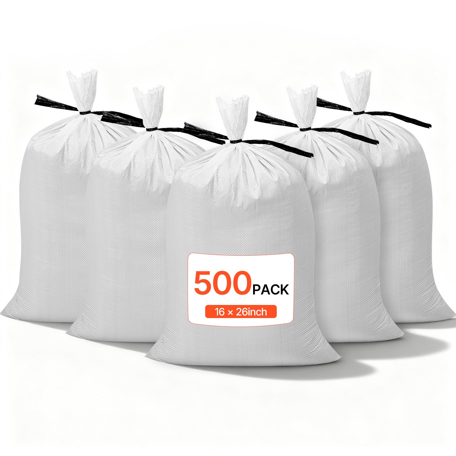 VEVOR Empty Sandbags, 500 Packs 16 x 26 in, Heavy Duty Sand Bags Sacks ...