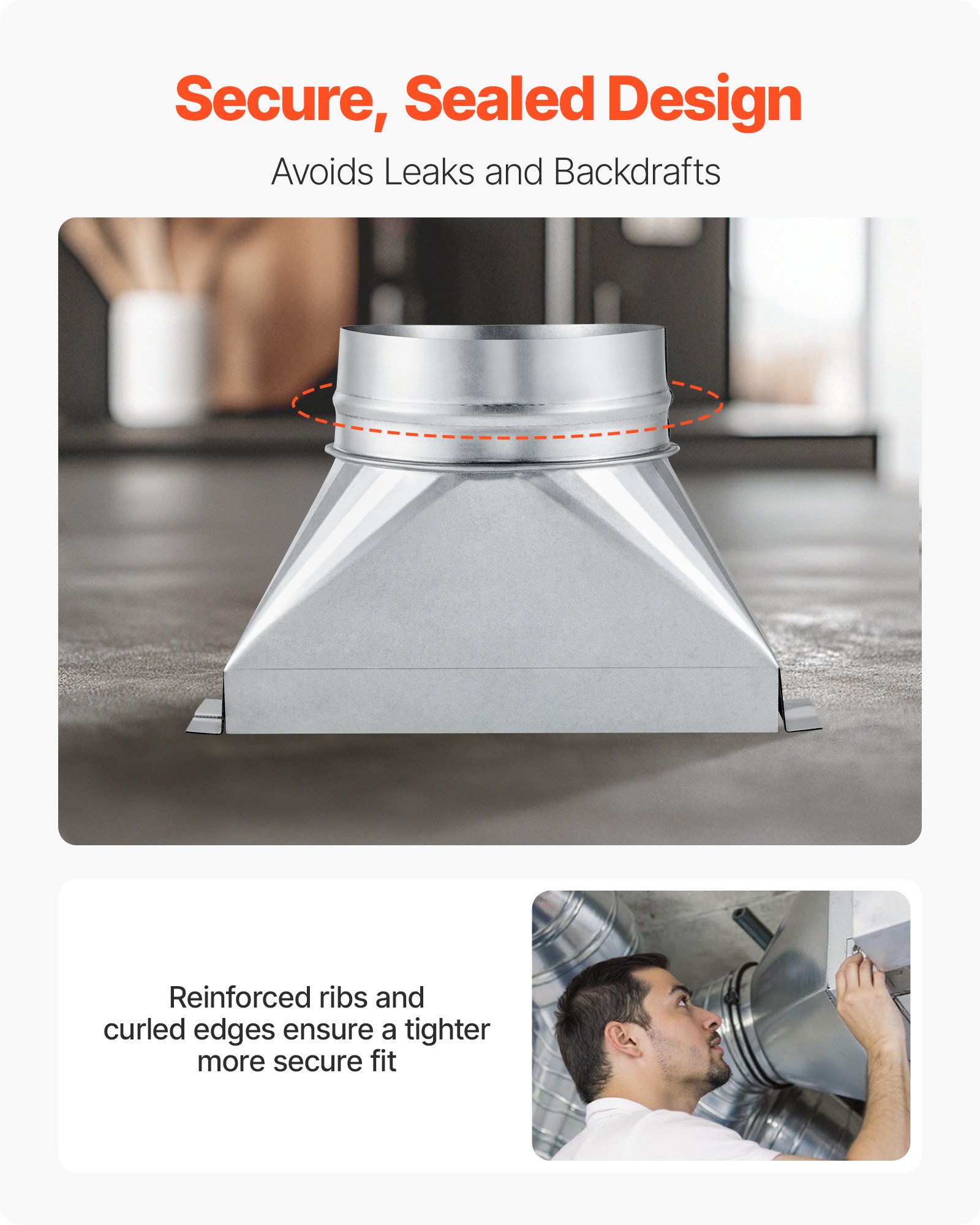 VEVOR HVAC Boots— Heavy-Duty Galvanized Duct Register
