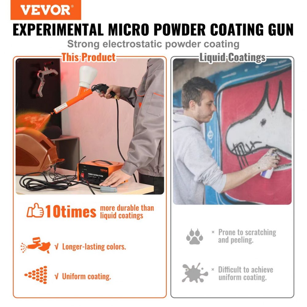 VEVOR Powder Coating System, 50KV Electrostatic Output Powder Coating ...