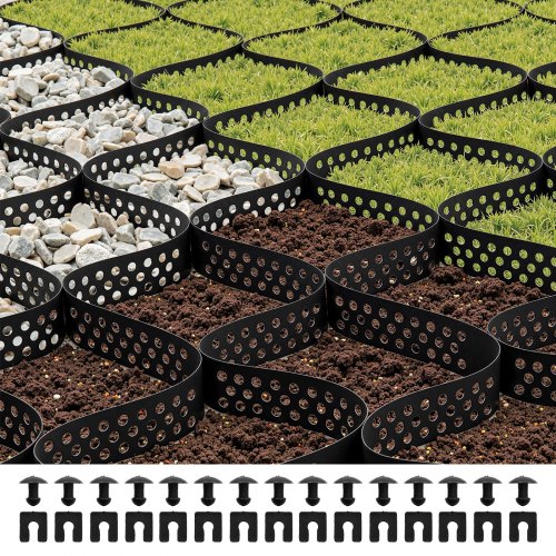 Ground Grid 2-Inch Depth Geocell Grid 32.81x9.84 FT / 10000x3000 mm for ...