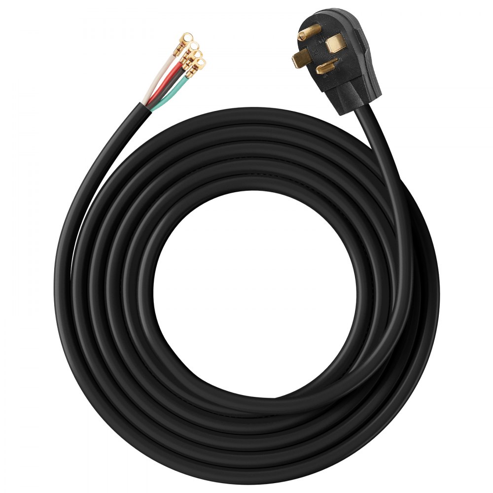 PlugSaf 30 AMP 4 Prong Dryer Cord 10 FT Outdoor Black, 10/4