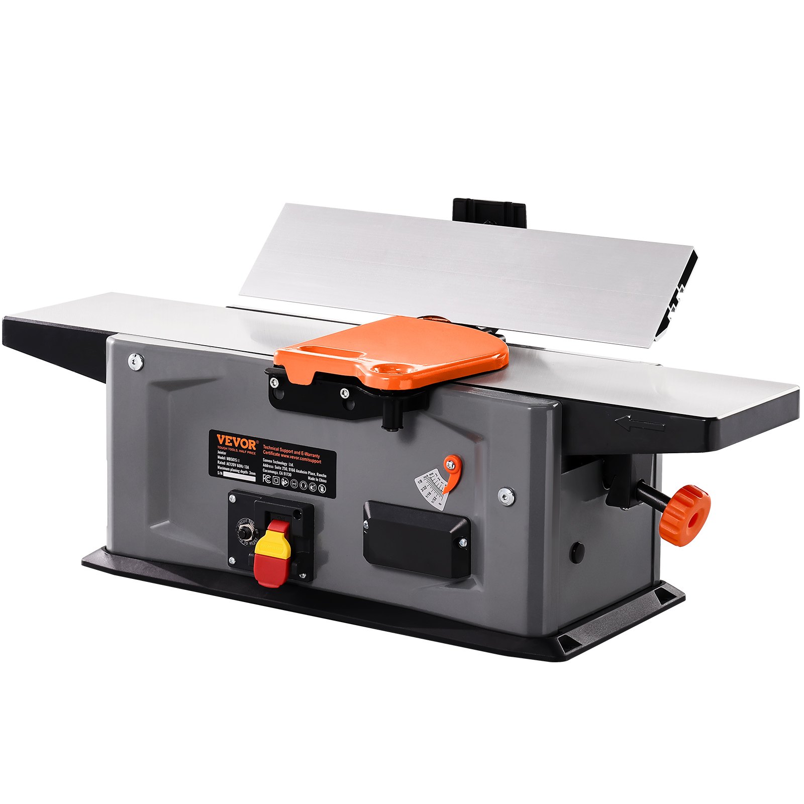 VEVOR Spiral Benchtop Jointer, 6 in, 1.5HP 10000 RPM Bench Top Wood ...