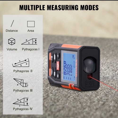 VEVOR Laser Measure, 165 ft, ±1/16'' Accuracy Laser Distance Measure