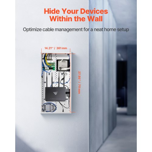 Structured Media Enclosure 28 in Recessed in-Wall TV Media Box with ...