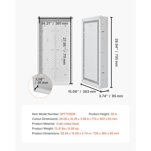 Structured Media Enclosure 28 in Recessed in-Wall TV Media Box with ...
